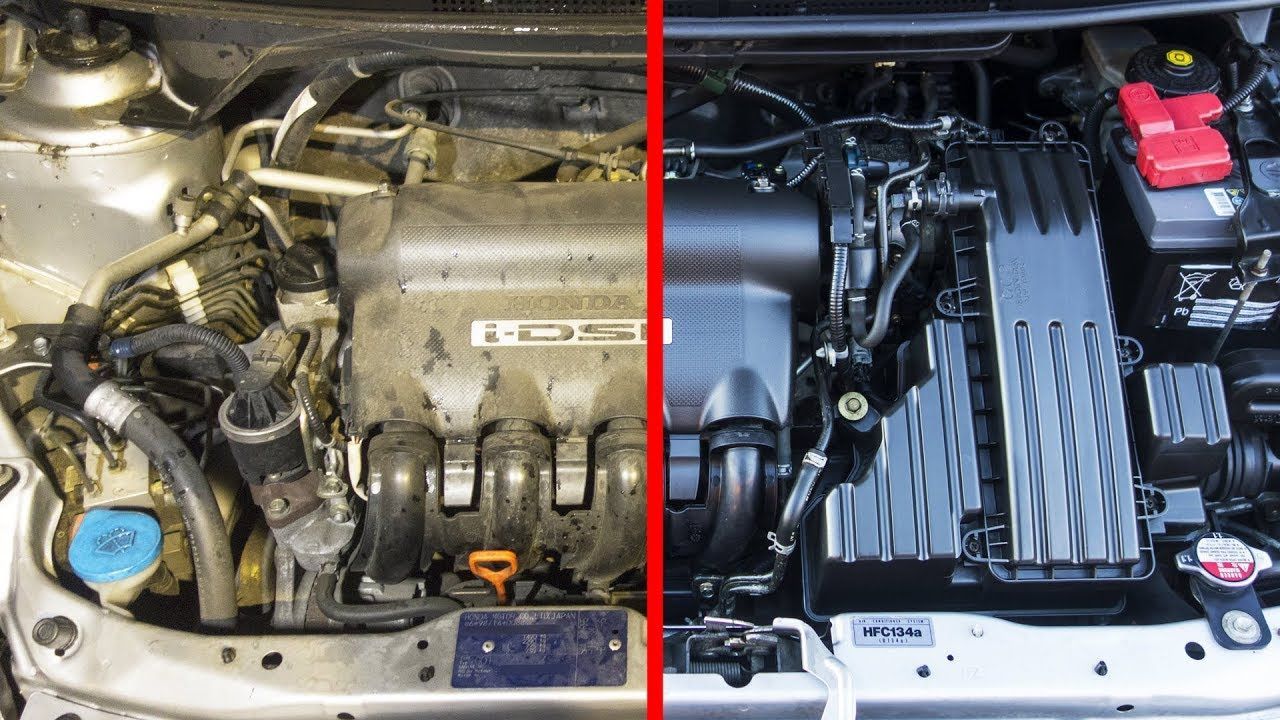 Limpieza de motor técnica y detallado de vano motor